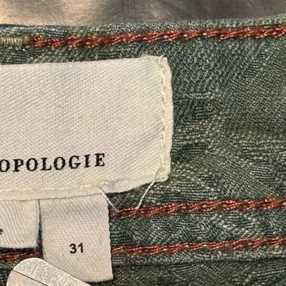 ANTHROPOLOGIE Womens 31 Pants Wanderer Green Utility Mandala Boho Trouser Floral - Picture 5 of 5